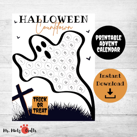 How many days until Halloween? Let the kids countdown the days with this printable Halloween ghost calendar!