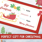 These gift certificates can be given to friends at a Christmas party. 