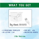 Soccer handprint printable available in US Letter and A4 print sizes, instant digital download
