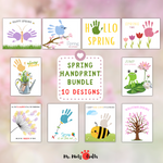 Say goodbye to Winter and celebrate Spring with these pretty crafts! All ideas are Spring Handprint and Fingerprint Crafts that kids will love.