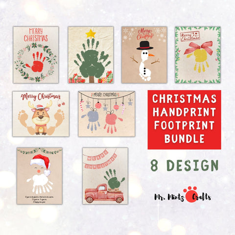 Christmas Handprint Footprint Craft Bundle