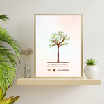 A beautifully illustrated and personalised artwork print. Perfect for Father's Day. A treasured keepsake for Daddy and children to enjoy and take part in.