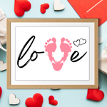Here is a creative Valentines footprint art. Easily & quickly create a special valentines gift. A fun valentines card to cherish forever!