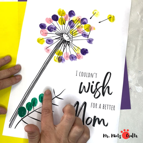 Mom will adore this simple fingerprint Mother's Day art which works great for even the littlest kids to give to mom.