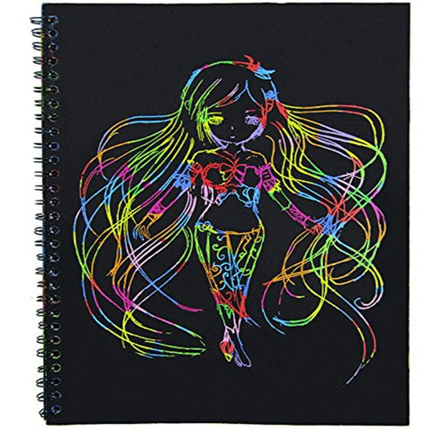 Scratch Art Book for Kids, 10 Large Rainbow Scratch Paper – Mr